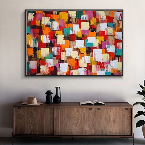 

Mintura pinturas a óleo de bloco de cores feitas à mão em tela decoração de arte de parede imagens abstratas modernas para decoração de casa pintura sem moldura enrolada