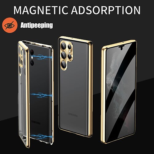 

Phone Case For Samsung Galaxy Full Body Case S23 Ultra Plus S23 Portable Plating Frosted Solid Colored Aluminum Alloy Plastic Tempered Glass