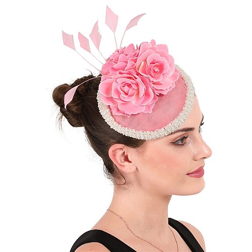 

fascinators sinamay Matrimonio Kentucky Derby Retrò Nuziale Con Piume Fantasia floreale Copricapo Copricapo