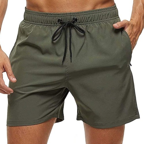 

Homme Surf Boardshort short de bain Short de bain Short avec doublure en maille Plein Confort Respirable Vacances Sortie Hawaïen Bohème Vert militaire Noir