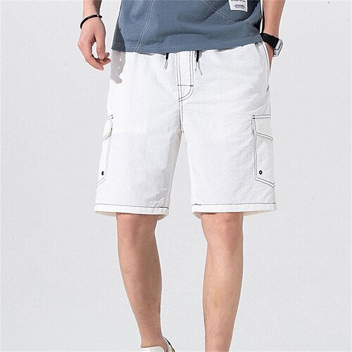 

Herre Cargoshorts Casual shorts Snorer Elastisk midje عادي Komfort Anvendelig Avslappet Daglig Ferie Sport Mote Svart Hvit