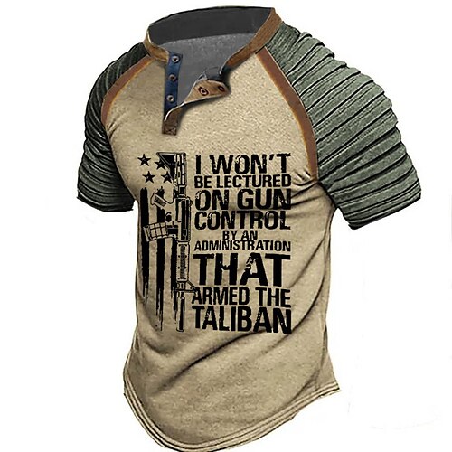 

Per uomo Camicia Henley Maglietta Raglan Alfabetico Stampe astratte Arma Henley Abbigliamento Esterno Giornaliero Manica corta Collage Plissettato Di tendenza Originale Informale