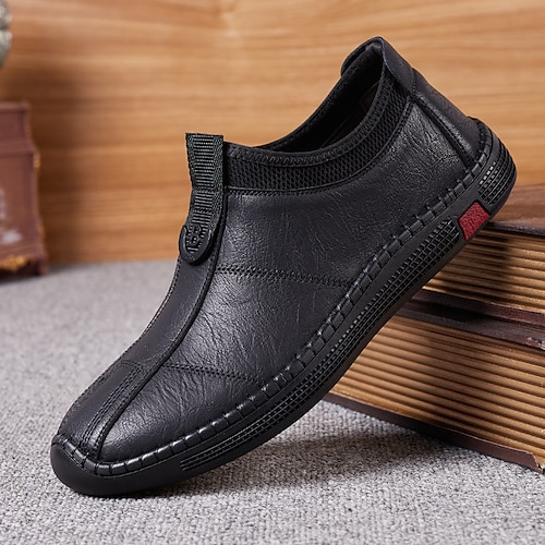 

Homme Mocassins et Slip On Chaussures de confort Classique Décontractées Extérieur du quotidien Marche Cuir Respirable Noir Marron Eté