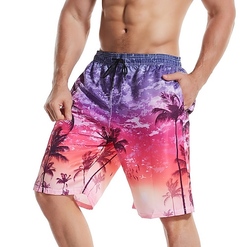 

Herre Surf shorts Badeshorts Snørelukning med mesh-for Elastisk Talje Grafiske tryk Hurtigtørrende Korte Afslappet Daglig Ferie Hawaiiansk Boheme Sort Grøn Sort og Grøn Mikroelastisk