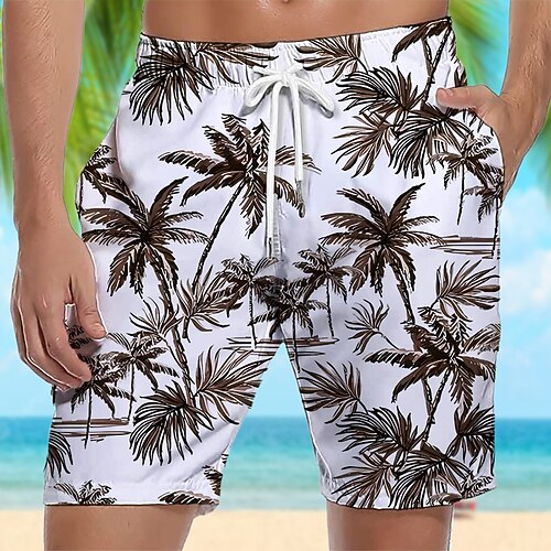 

Per uomo Boxer da surf Pantaloncini da mare Boxer da mare Pantaloncini estivi Pantaloncini da spiaggia A cordoncino con fodera in rete Vita elastica Albero di cocco Piante Stampe astratte Asciugatura