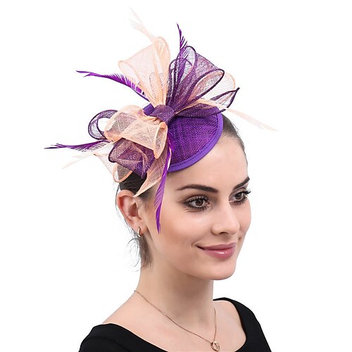 

fascinators sinamay Matrimonio Kentucky Derby Signora Nuziale Con Piume Copricapo Copricapo