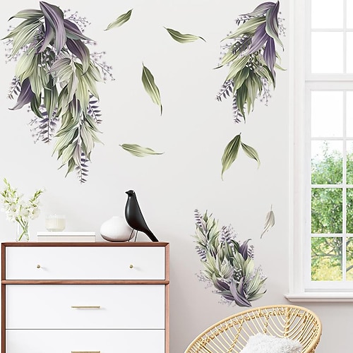 

Florais e plantas Adesivos de Parede Quarto, Pré-colar PVC Decoração do lar Decalque 1pç