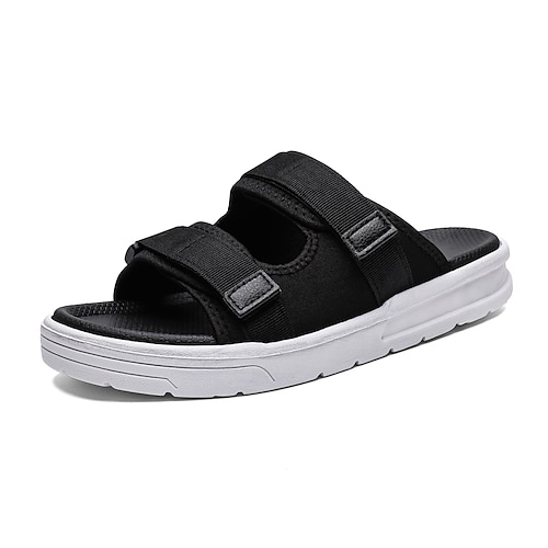 

Hombre Sandalias Sandalias planas Casual Deportivo Zapatos de Paseo Tela Elástica Transpirable Botines / Hasta el Tobillo Negro y blanco Negro Verano