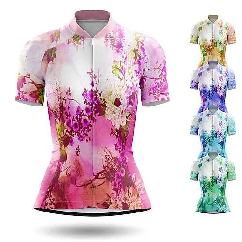 

21Grams Femme Maillot Velo Cyclisme Manche Courte Cyclisme Top avec 3 poches arrière VTT Vélo tout terrain Vélo Route Respirable Evacuation de l'humidité Bandes Réfléchissantes Poche arrière Violet