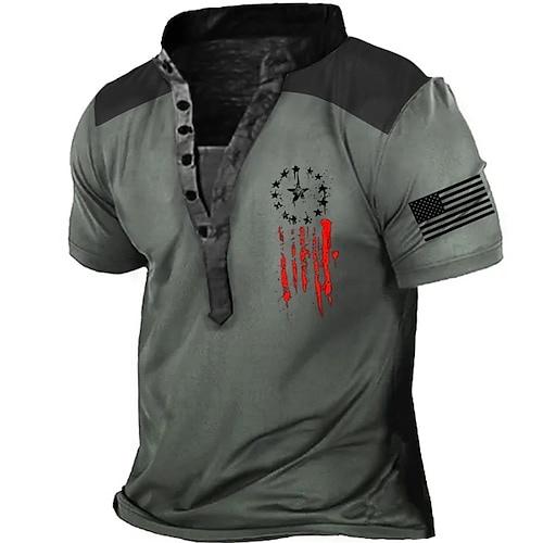 

Hombre Sudadera Pull-over Sudadera con capucha y botones Gris Oscuro Cuello Mao Estampados Bandera Cremallera Estampado Casual Diario Deportes Impresión 3D Ropa de calle Design Básico Primavera