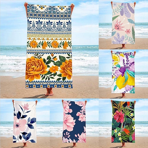 

Moda flor microfibra terry pano toalha de praia toalha de banho à beira-mar sentado cobertor xale suor toalha toalha de loja