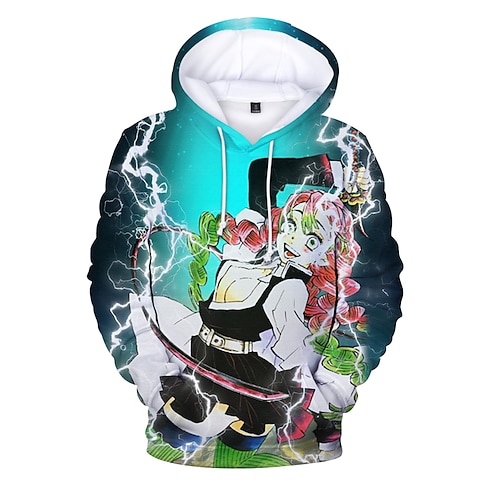 

Demon Slayer: Kimetsu no Yaiba Kanroji Mitsuri Sudadera Anime Bolsillo delantero Gráfico Sudadera Para Hombre Mujer Unisexo Adulto Impresión 3D 100% Poliéster Casual Diario