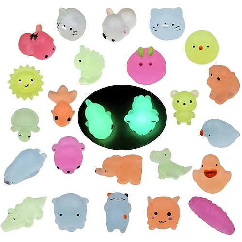 

Mini-Squishy-Spielzeug, süßes Glühen, Mochi-Tier, Squeeze, Anti-Stress-Spielzeug für Kinder, Erwachsene, kawaii langsam steigendes Stressabbau-Spielzeug, Geschenk