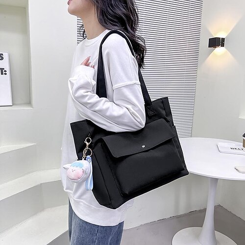 

Per donna Sacca Nylon Ufficio Giornaliero Massima capacità Traspirante Duraturo Tinta unica Nero Kaki Beige