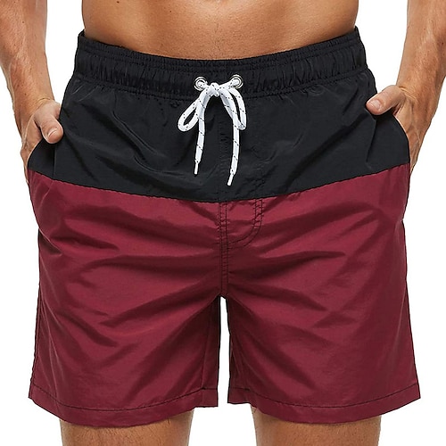 

Homens Bermuda de Surf Shorts de Natação Calção Justo de Natação Calção Bolsos Tecido Conforto Respirável Feriado Para Noite Havaiana Boho Preto Azul