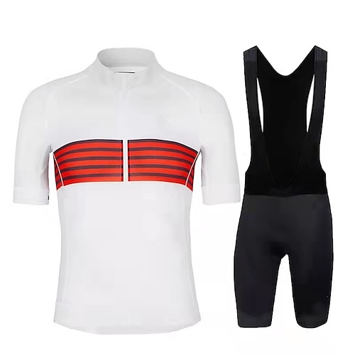 

Per uomo Maglia con salopette corta da ciclismo Manica corta Ciclismo da montagna Cicismo su strada Verde foresta Bianco Blu Strisce Bicicletta Completo tuta Traspirante Tasca posteriore Licra Gli