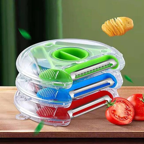 1pc Random Color Stainless Steel Multifunctional Peeler For Kitchen Use,  Vegetable & Fruit Peelers