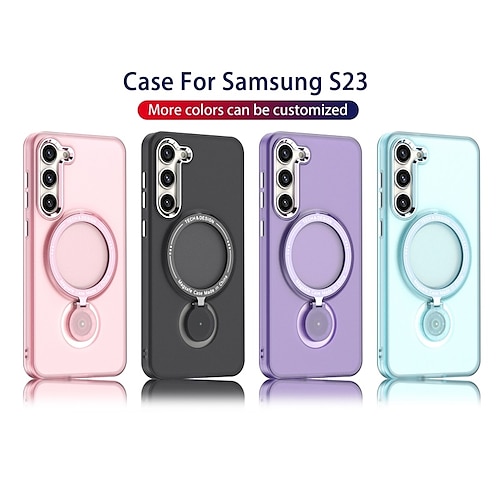 

telefone Capinha Para Samsung Galaxy Capa traseira Com Magsafe S23 Ultra Plus Moldura Anti-Choque Suporte para Alianças Magnética Cor Sólida TPU