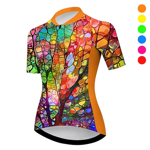 

21Grams Mujer Maillot de Ciclismo Manga Corta Bicicleta Camiseta con 3 bolsillos traseros MTB Bicicleta Montaña Ciclismo Carretera Transpirable Dispersor de humedad Bandas Reflectantes Bolsillo