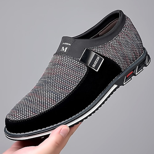 

Homme Mocassins et Slip On Chaussures de confort Grandes Tailles Décontractées Classique Extérieur du quotidien Polyuréthane Tissage Volant Respirable Noir Bleu couleur Bloc de couleur Printemps