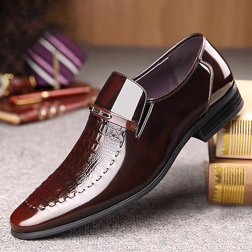 

Homme Mocassins et Slip On Grandes Tailles Mocassins en cuir Entreprise Décontractées Extérieur du quotidien Faux Cuir Respirable Marron foncé Noir Printemps