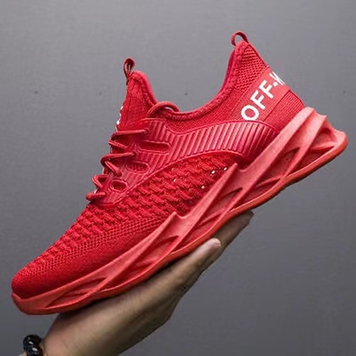 

Homens Tênis Sapatos Flyknit Esportivo Casual Diário Corrida Tecelagem voadora Respirável Preto Branco Vermelho Verão