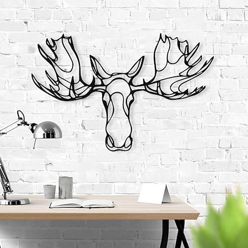 

1 pc tête de cerf en métal art mural décoration extérieure antirouille sculpture murale idéale pour le jardin, la maison, la ferme, le patio et la chambre