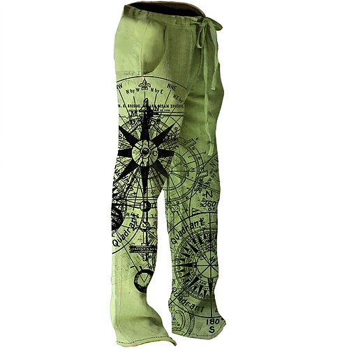 

Per uomo Pantaloni Pantaloni estivi Pantaloni da spiaggia A cordoncino Vita elastica Gamba dritta Stampe astratte Parti meccaniche Comfort Informale Giornaliero Per eventi Misto cotone Streetwear