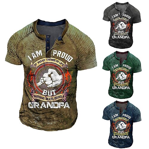 

Per uomo Camicia Henley maglietta Pop art Color Block Alfabetico braccia Henley Abbigliamento Stampa 3D Esterno Informale Manica corta Increspato Collage Di tendenza Originale Comodo
