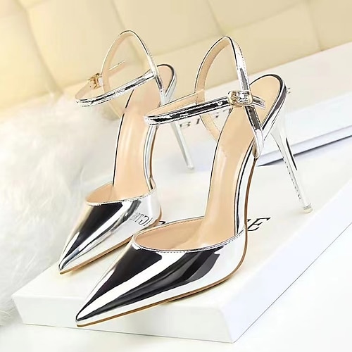

Dame Høye hæler Sandaler Pen sko Stiletto hæler Sandaler med ankelrem Bryllup Fest Kontor Bryllup Sandaler Sommer Utskjæring Snøring Høy Hæl Stiletthæl Slingback-hæl Spisstå Elegant Sexy minimalisme