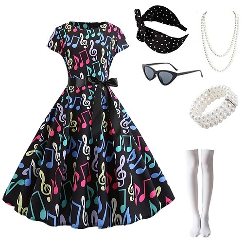 

Audrey Hepburn Inspiré du vintage Robe trapèze Robe évasée Femme Costume Vintage Cosplay Soirée Usage quotidien Rendez-vous 1 Bracelet