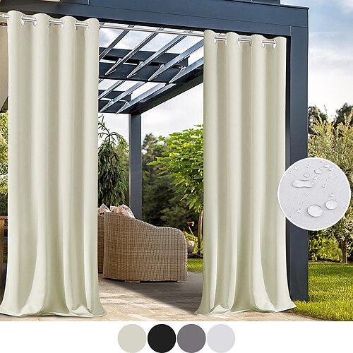 

Privacidade de cortina externa à prova d'água, cortina deslizante de pátio, cortinas de fazenda, ilhós de cortinas de pergola para gazebo, varanda, varanda, festa, hotel, 1 painel