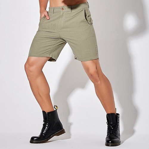 

Hombre Pantalón corto Pantalones cortos de lino Pantalones cortos de verano Bolsillo Plano Comodidad Transpirable Corto Casual Festivos Ropa de calle Lino Elegante Sencillo Ejercito verde Blanco