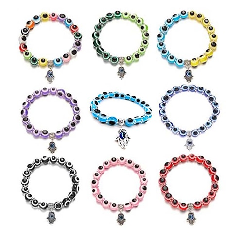 

harpiks ball djevelens øye beaded armbånd fatimas hånd anheng armbånd