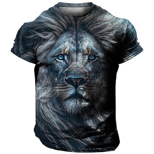 

Per uomo maglietta Pop art Animali Leone Girocollo Abbigliamento Stampa 3D Esterno Giornaliero Manica corta Stampa Di tendenza Originale Vintage