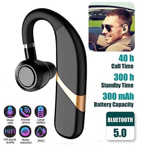 

Fone de ouvido sem fio bluetooth gancho de ouvido de negócios único fone de ouvido com microfone handsfree drive chamada esportes fone de ouvido fone de ouvido para telefones