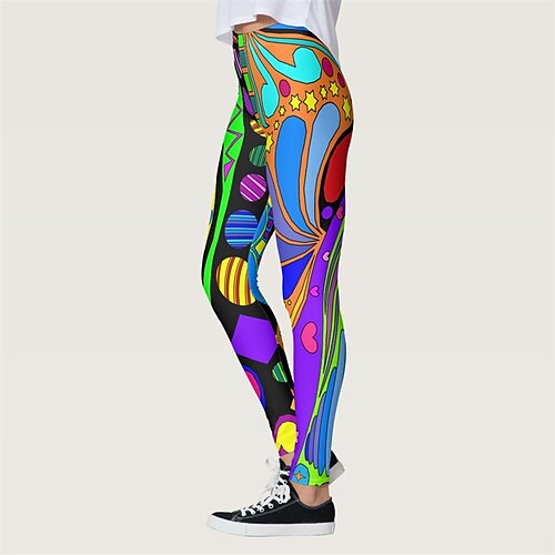 

Per donna Leggings per lo yoga Fasciante in vita Sollevamento dei glutei Vita alta Yoga Fitness Allenamento in palestra Leggings corti Pantaloni Pop art Giallo Viola chiaro Viola Gli sport