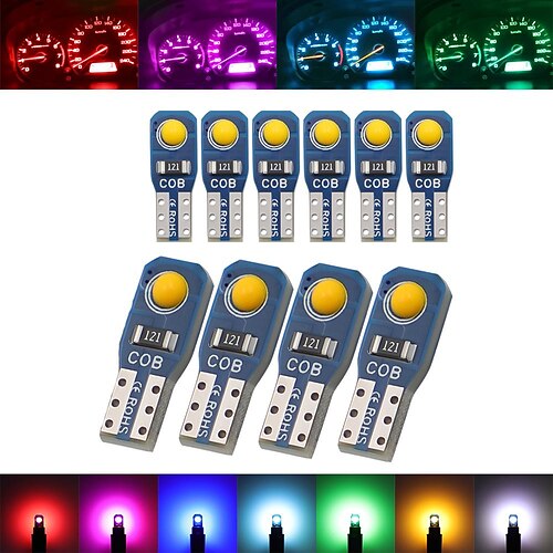 

otolampara 10pcs t5 led luci cruscotto auto 12v dc 2 led pannello strumenti lampada 2721 73 lampadine a led