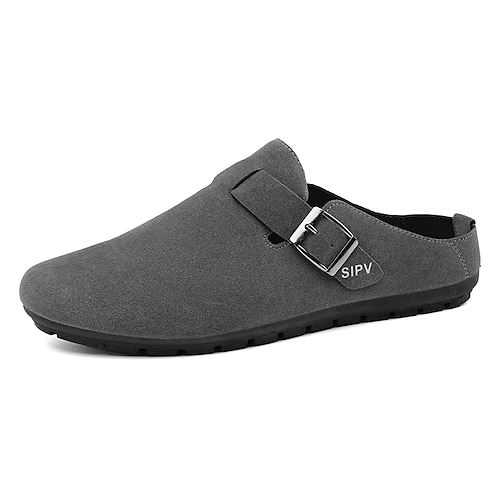 

Hombre Zuecos y pantuflas Clásico Casual Diario Cuero Sintético Transpirable Negro Beige Gris Verano