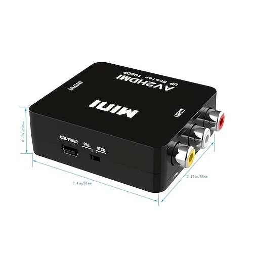 GRACETOP Convertitore AHD/HDMI – Da TVI, CVI, AHD, CVBS A HDMI E VGA – Supporta 1080P/4MP, Plug-and-play Per Telecamere Di Sorveglianza