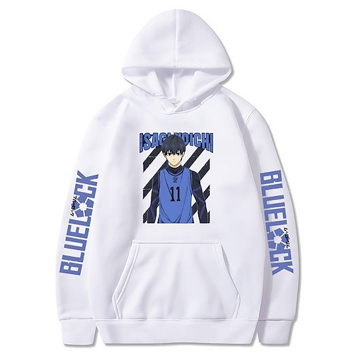 

Serrure bleue Isagi Yoichi Sweat à capuche Animé Poche avant Art graphique Sweat à capuche Pour Homme Femme Unisexe Adulte Estampage à chaud 100 % Polyester