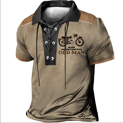 

Per uomo POLO Camicia da golf Golf Alfabetico Stampe astratte Vintage ▾ Moto Collo ripiegabile Blu Verde Cachi Grigio Esterno Strada Manica corta A cordoncino Stampa Abbigliamento Sportivo Di