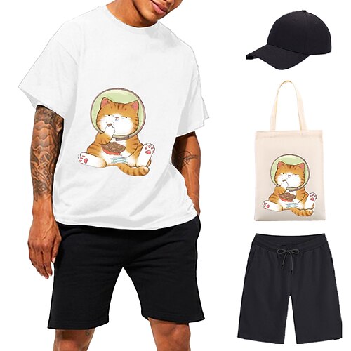 

Animal Gato T-Shirt Bermudas Gorra de Béisbol Estampado Gráfico Maleta Pantalones cortos Camiseta Para Hombre Mujer Unisexo Adulto Estampado en caliente 100% Poliéster Casual Diario