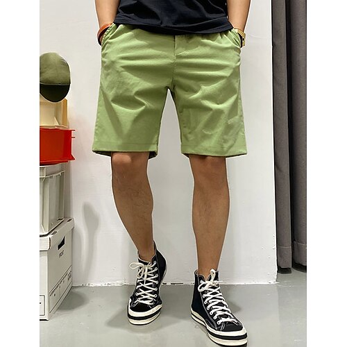 

Herre Shorts Chino Shorts Bermudashorts Lomme عادي Komfort Pustende utendørs Daglig Ut på byen Bomullsblanding Fritid Grønn