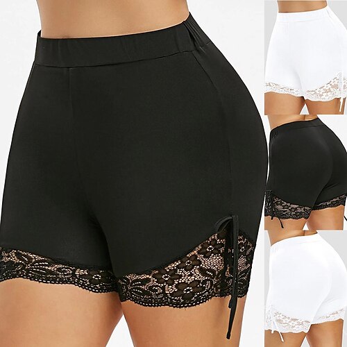 

Dame Anti gnagshorts Svart Hvit Fritid Shorts Dagligdagstøy Yoga- og dansesko Blonde Kort Pustende Ensfarget M L XL 2XL 3XL