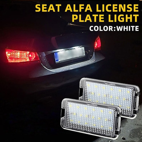 

2 pçs livre de erros led número da placa de carro luzes para assento ibiza 6l ab arosa altea cordoba mk1 mk2 leon 1m toledo 5p 2004-2009