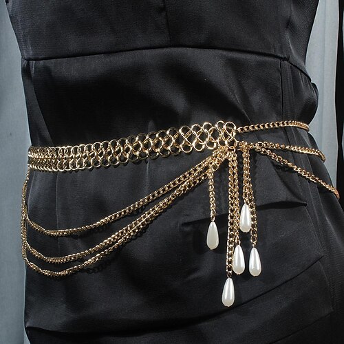 Para Cuerpo Cadena para la Cintura Cadena de cintura Retro Antiguo 1920s Legierung Para El gran Gatsby Cosplay Mujer Joyería de disfraz Joyería de moda