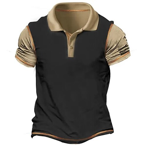 

Per uomo Polo con bottoni Polo con risvolto POLO Camicia da golf Golf Stampe astratte Collo ripiegabile Cachi Esterno Strada Maniche corte Stampa Abbigliamento Sportivo Di tendenza Streetwear