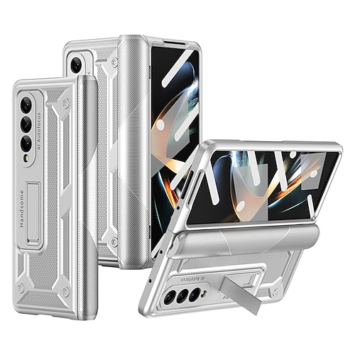 

teléfono Funda Para Samsung galaxia Funda de Cuerpo Entero Z Fold 4 Z Fold 3 con Soporte y protector de pantalla Protector de cuerpo completo Color sólido TPU ordenador personal