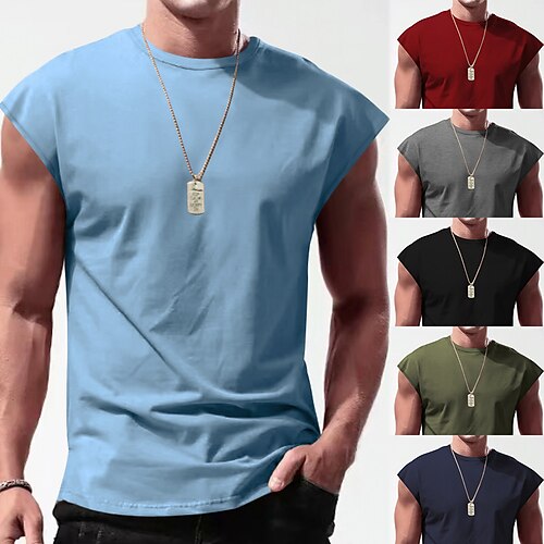 

Herren T Shirt T-Shirt Glatt Rundhalsausschnitt Strasse Urlaub Gurte Bekleidung Modisch Designer Basic